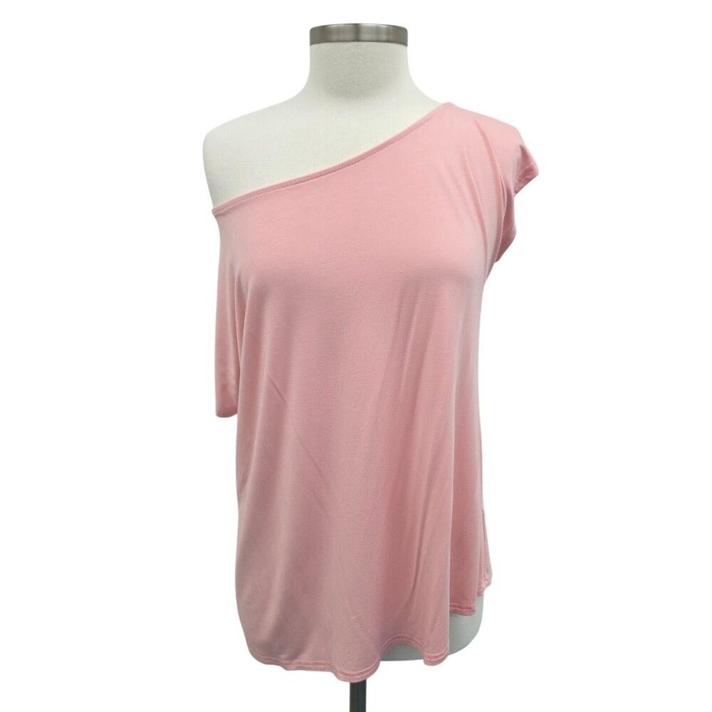 Sarin Mathews Pink Off Shoulder Slouchy Top‎ Womens XXL Stretch Casual Blouse